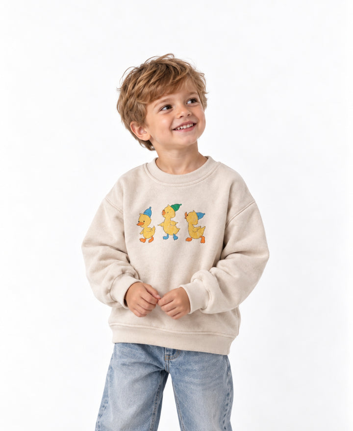 Sweatshirt enfant motif canetons manches longues
