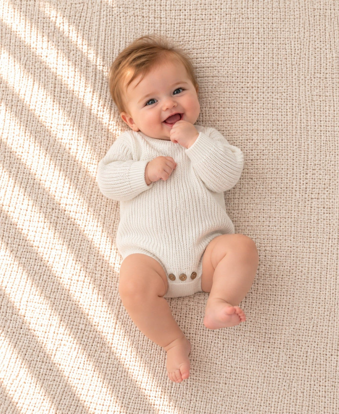 Body bébé en maille tricotée manches longues à boutons