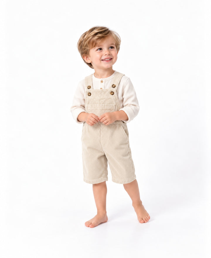 Salopette en velours côtelé à bretelles pantalon coupe droite