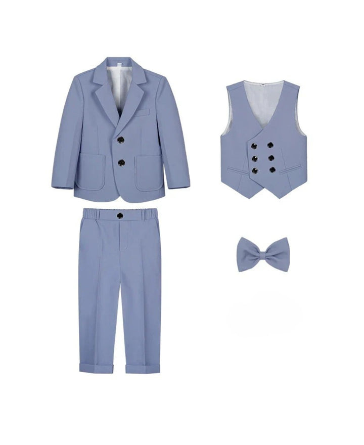 Costume garçon chic 4 pièces ensemble cérémonie avec gilet nœud papillon
