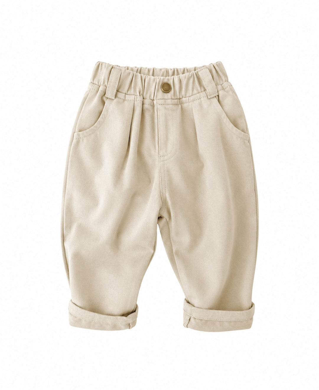 Pantalon enfant taille élastique coupe droite poches