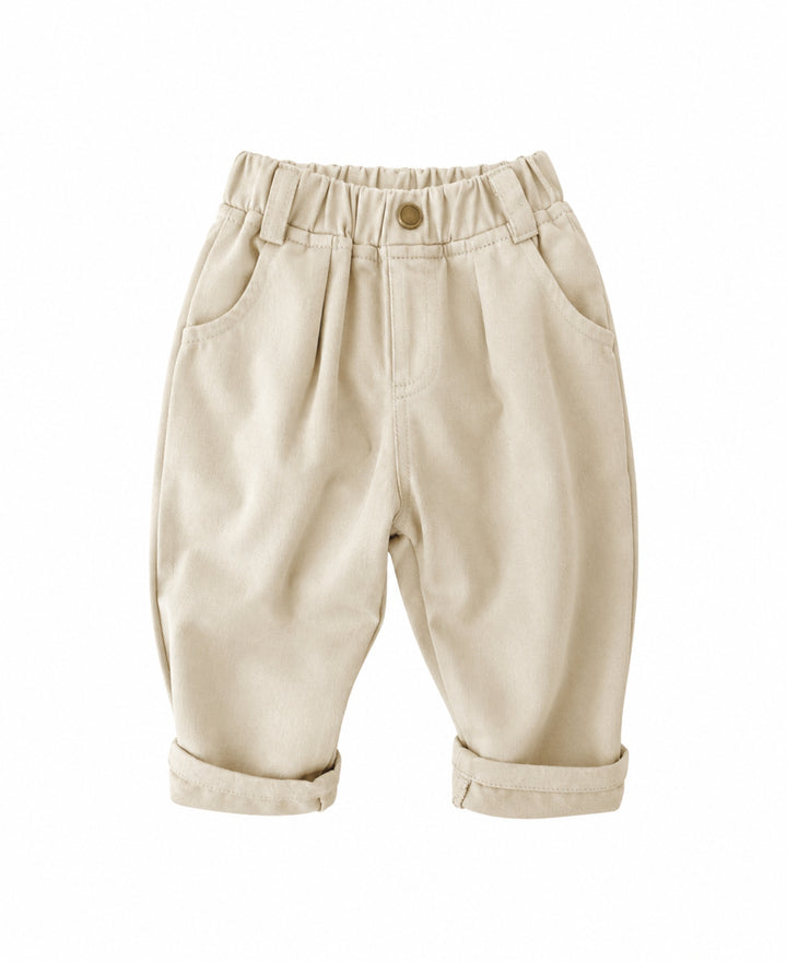 Pantalon enfant taille élastique coupe droite poches