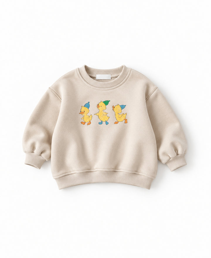 Sweatshirt enfant motif canetons manches longues