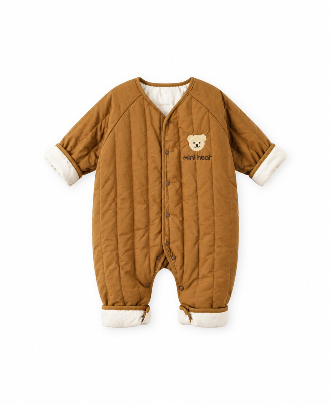 Combinaison bébé matelassée motif ours à manches longues