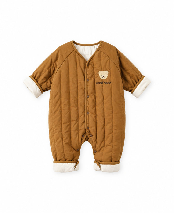 Combinaison bébé matelassée motif ours à manches longues