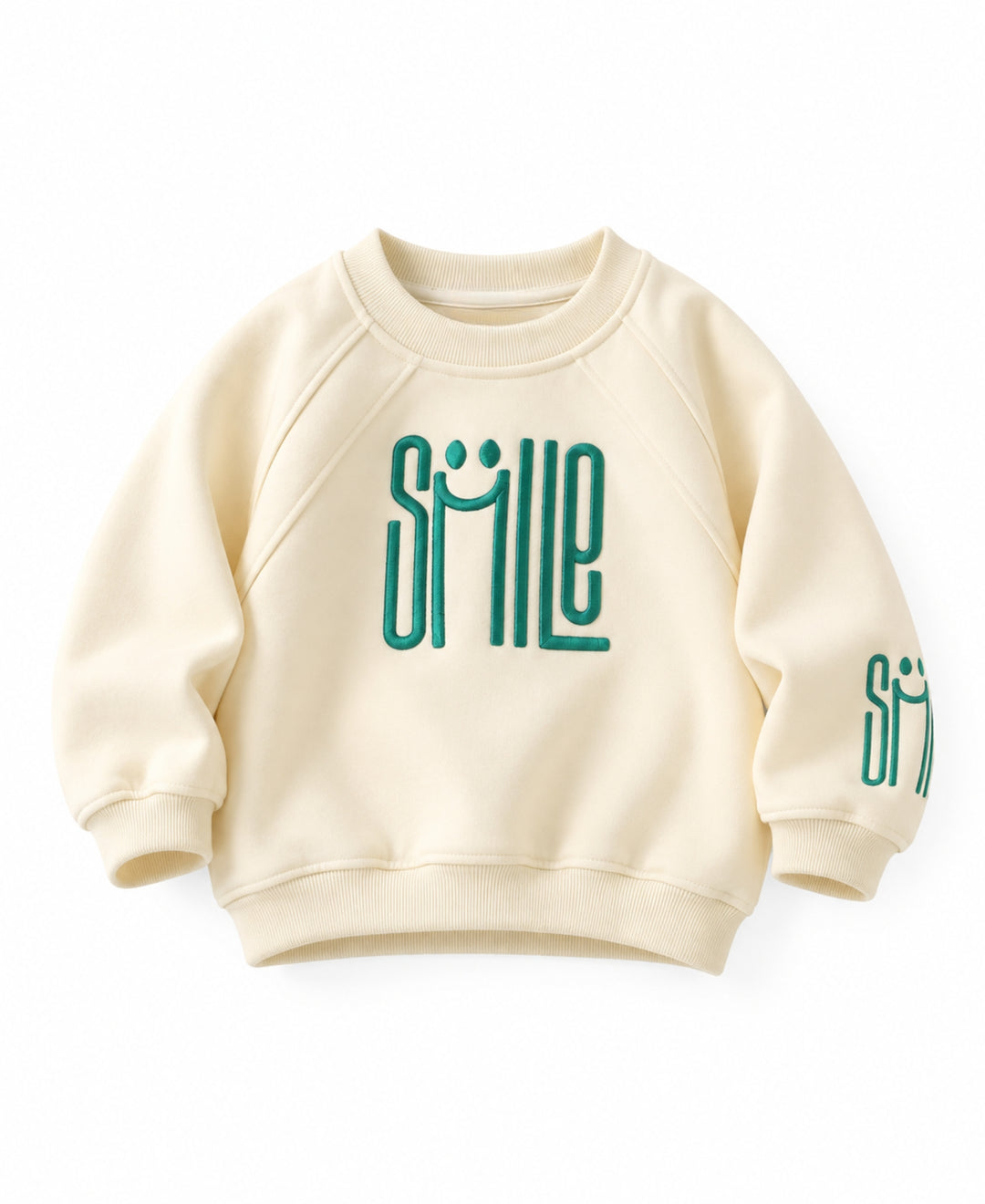 Sweatshirt enfant manches longues motif Smile col rond