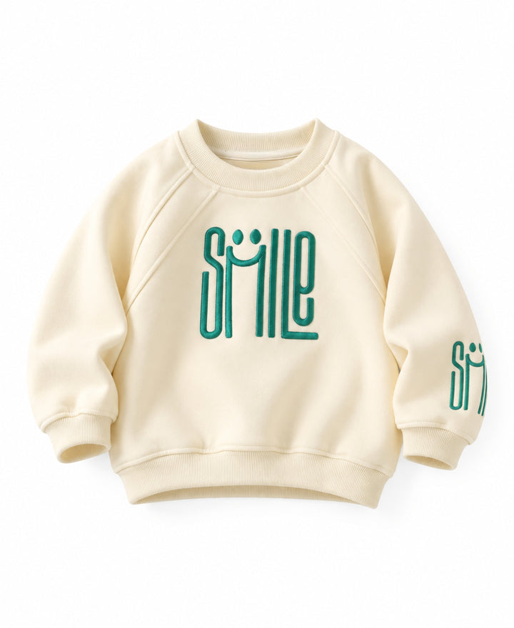 Sweatshirt enfant manches longues motif Smile col rond