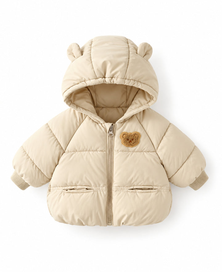 Doudoune bébé enfant à capuche oreilles motif ours zippée
