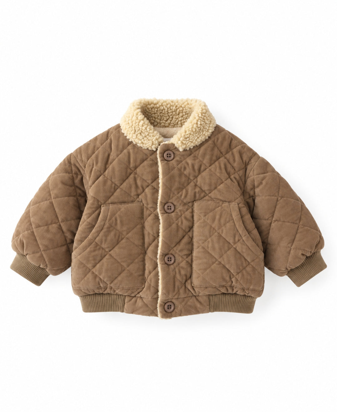 Veste matelassée bébé enfant col sherpa poches manches longues
