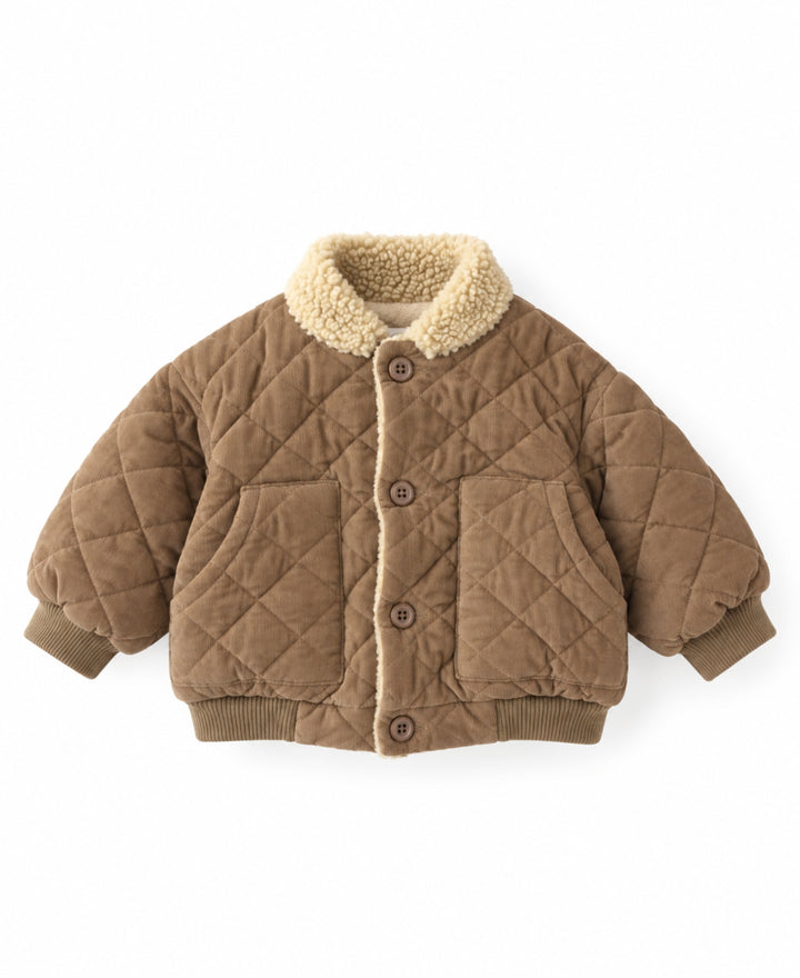 Veste matelassée bébé enfant col sherpa poches manches longues