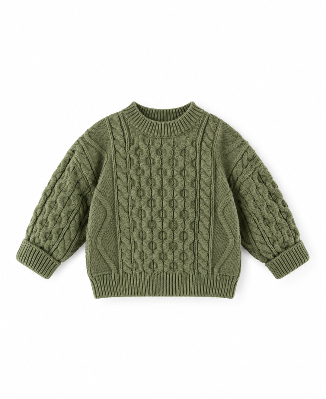 Pull enfant torsadé col rond manches longues style décontracté