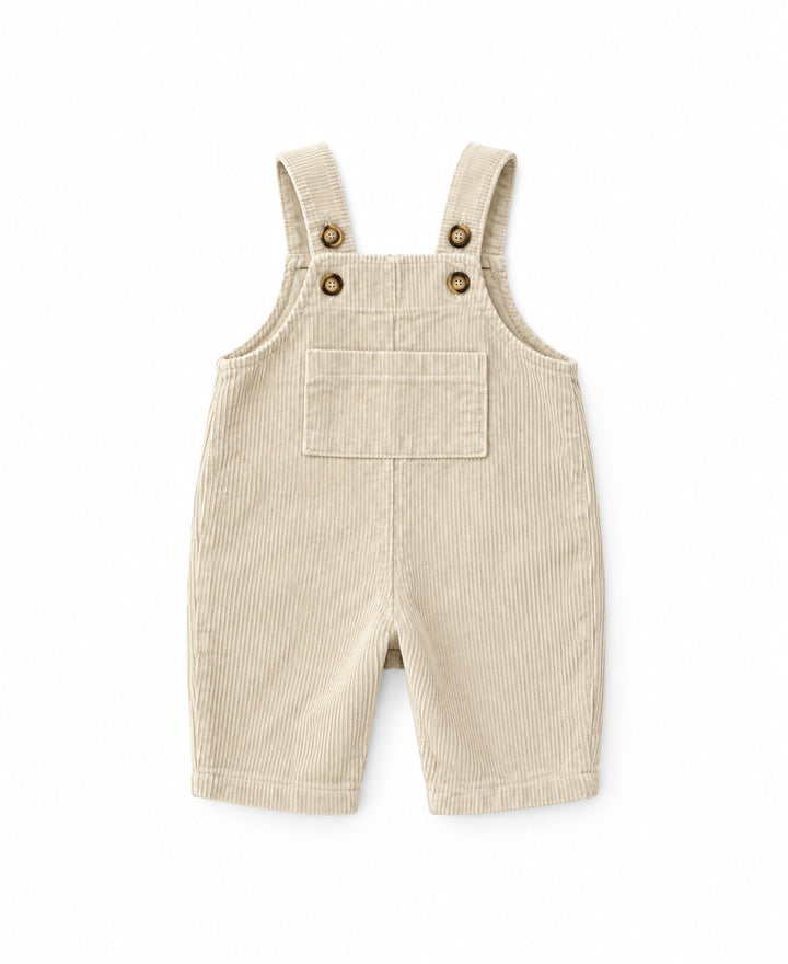 Salopette en velours côtelé à bretelles pantalon coupe droite