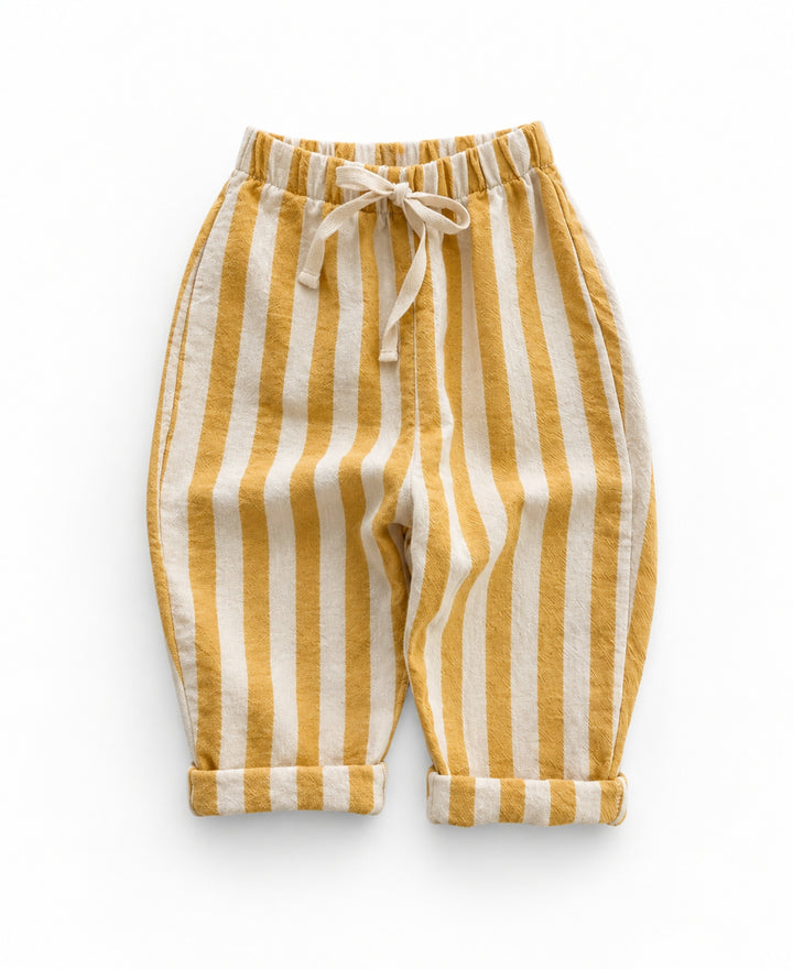 Pantalon enfant rayé à taille élastique avec cordon
