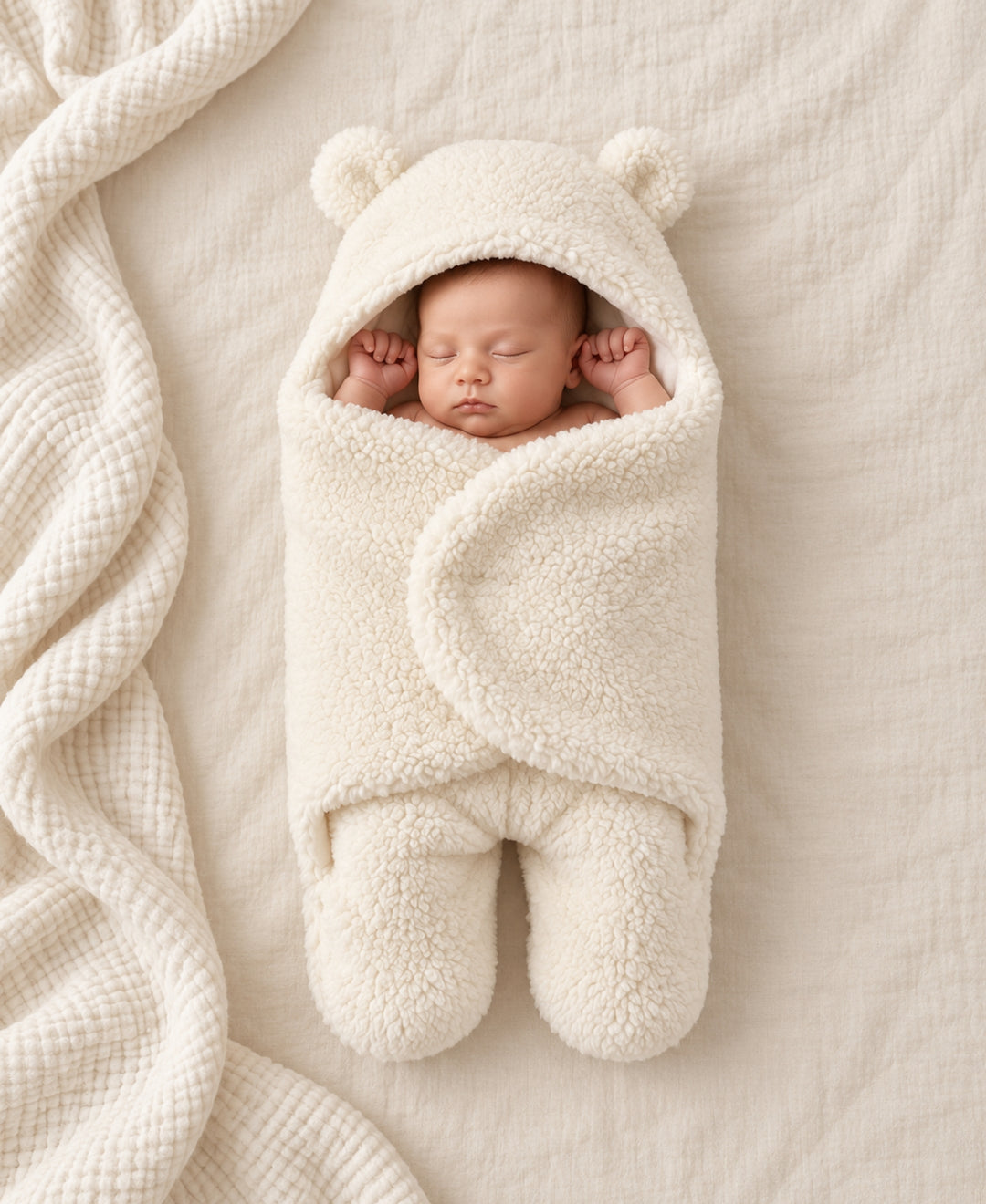 Nid d'ange bébé polaire couverture ourson hiver