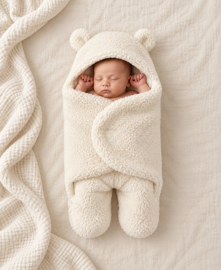 Nid d'ange bébé polaire couverture ourson hiver