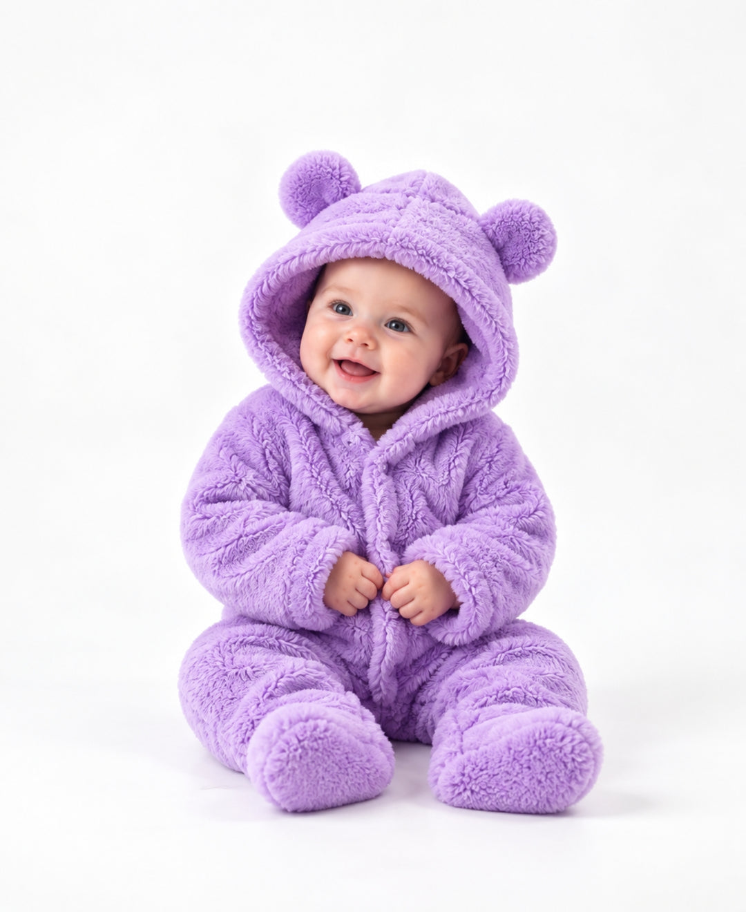 Combinaison bébé polaire à capuche ourson chaude hiver