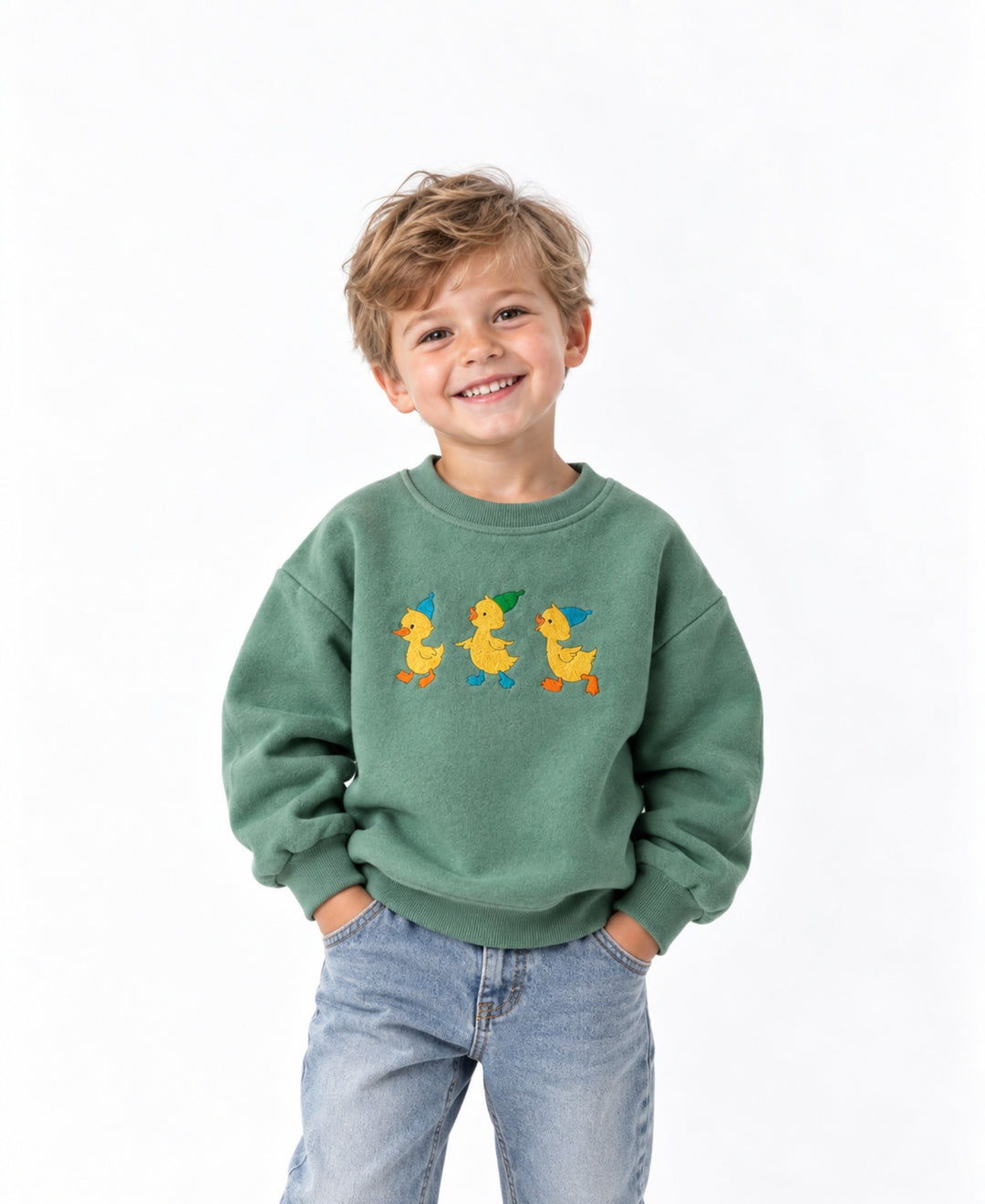 Sweatshirt enfant motif canetons manches longues