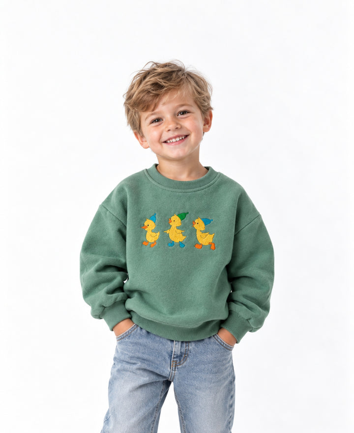 Sweatshirt enfant motif canetons manches longues