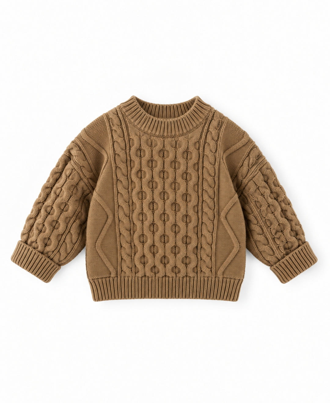 Pull enfant torsadé col rond manches longues style décontracté