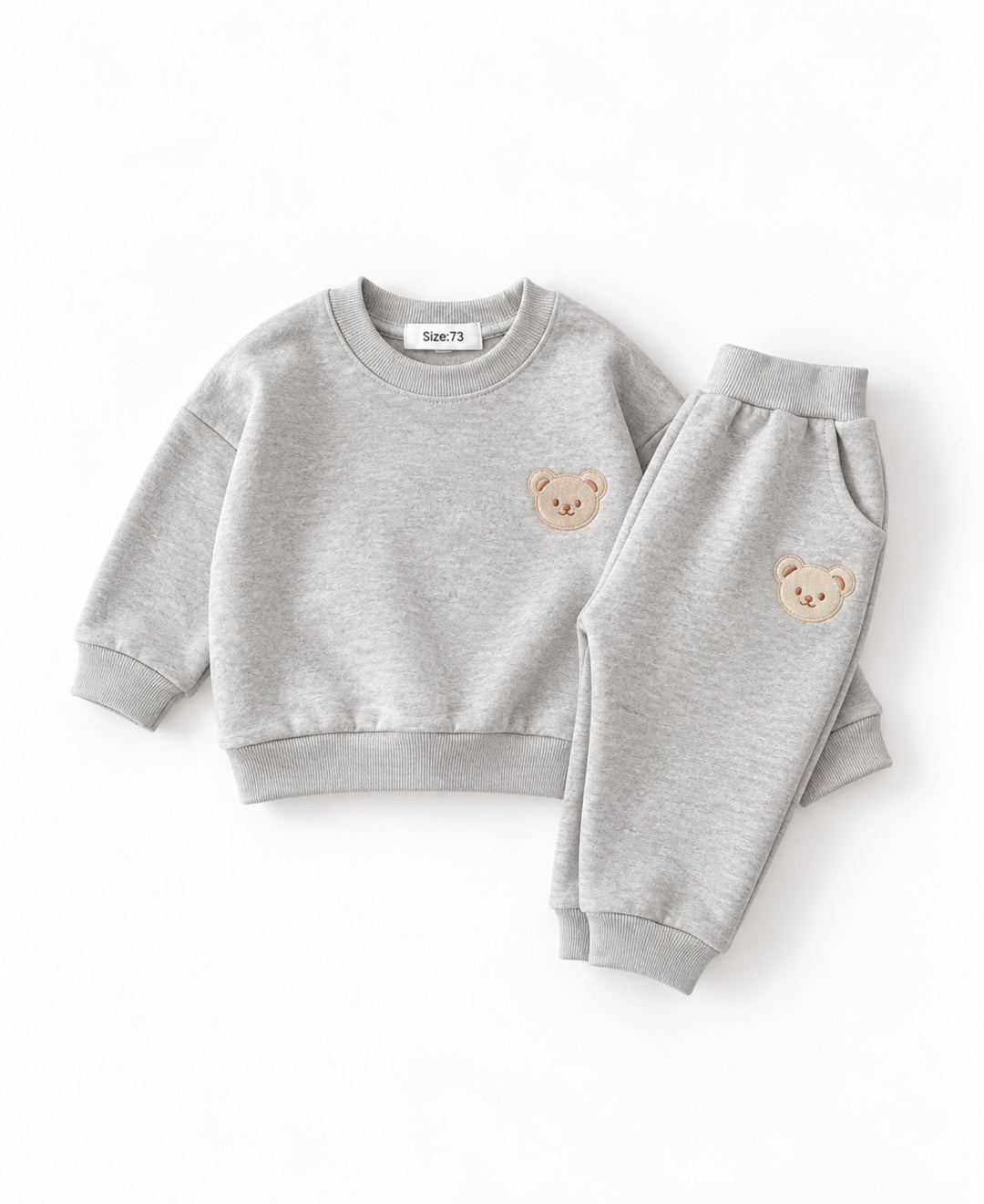 Ensemble bébé et enfant 2 pièces sweat pantalon motif ours