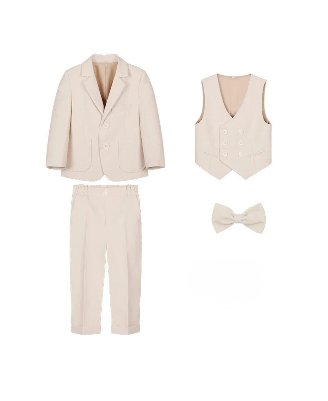 Costume garçon chic 4 pièces ensemble cérémonie avec gilet nœud papillon