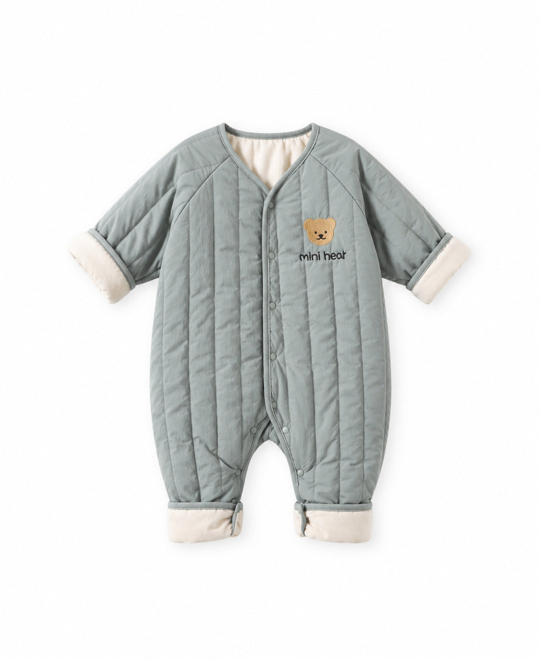 Combinaison bébé matelassée motif ours à manches longues