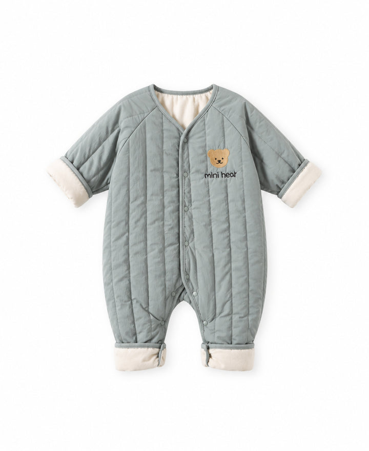 Combinaison bébé matelassée motif ours à manches longues