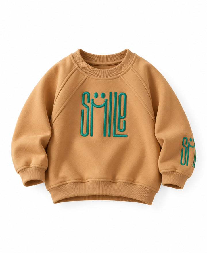 Sweatshirt enfant manches longues motif Smile col rond