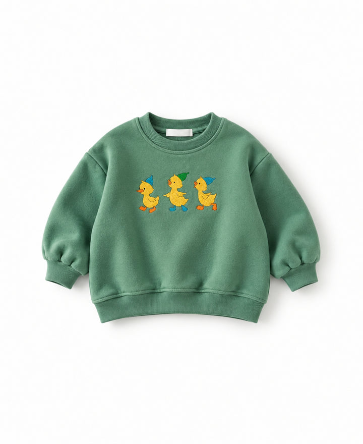 Sweatshirt enfant motif canetons manches longues