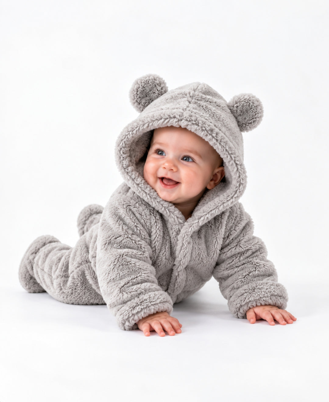 Combinaison bébé polaire à capuche ourson chaude hiver