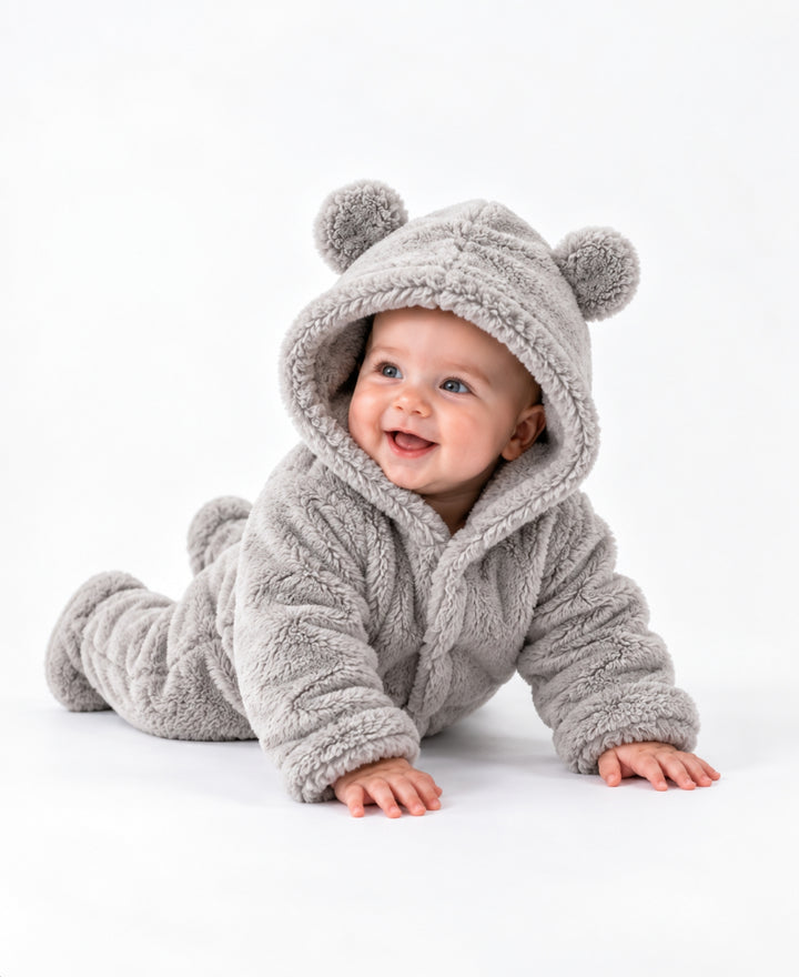 Combinaison bébé polaire à capuche ourson chaude hiver