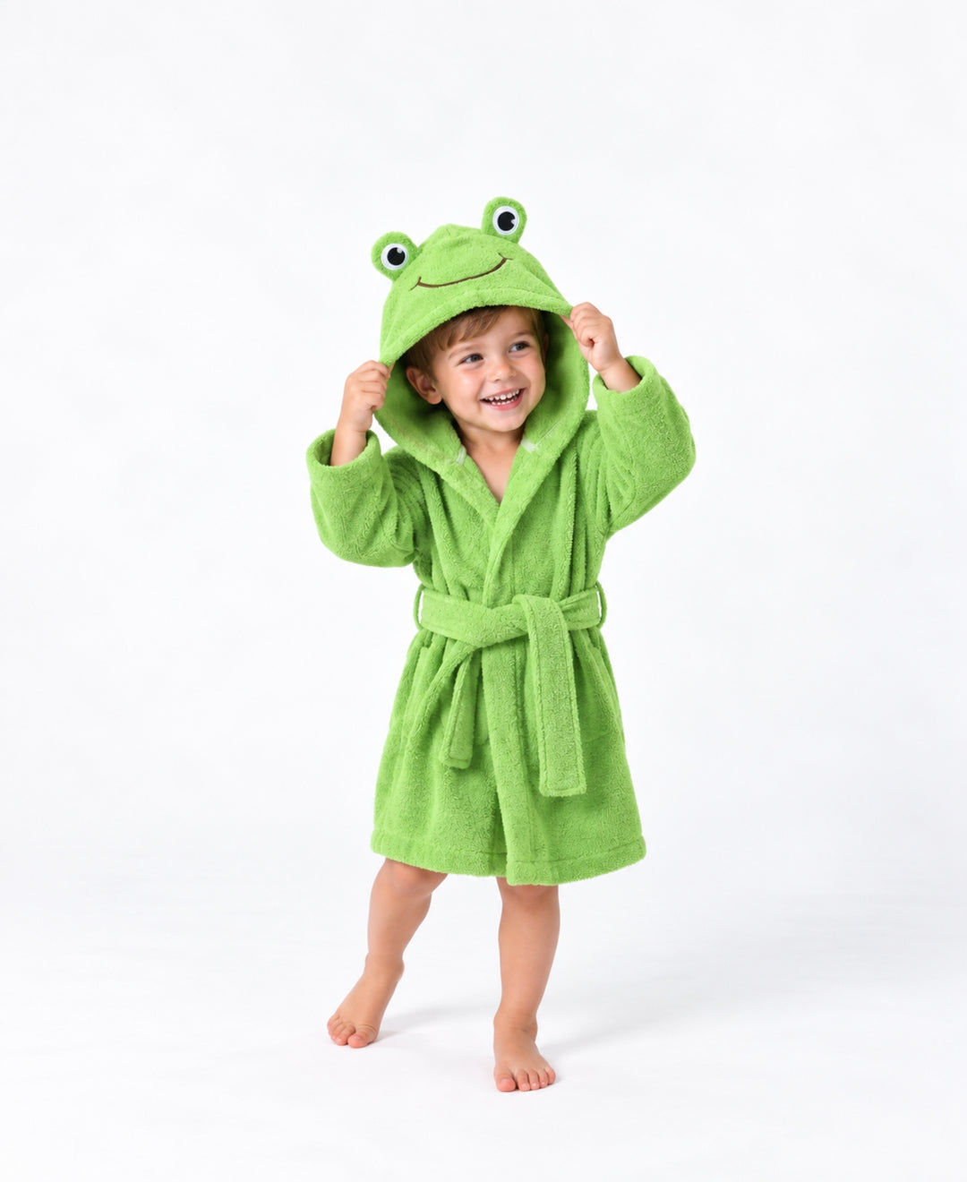 Peignoir enfant à capuche doux avec ceinture