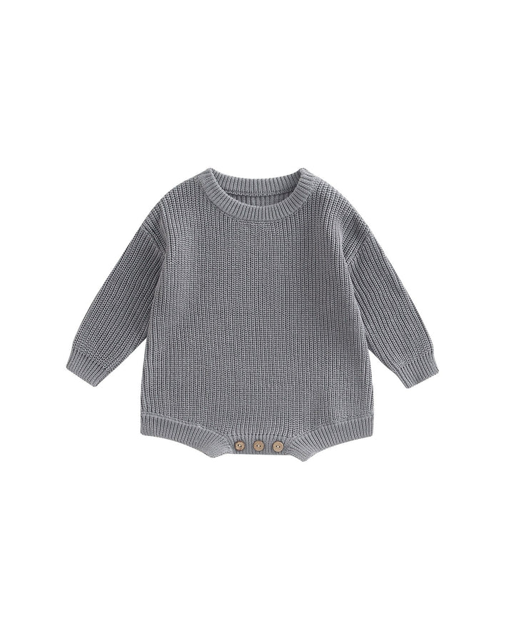 Body bébé en maille tricotée manches longues à boutons
