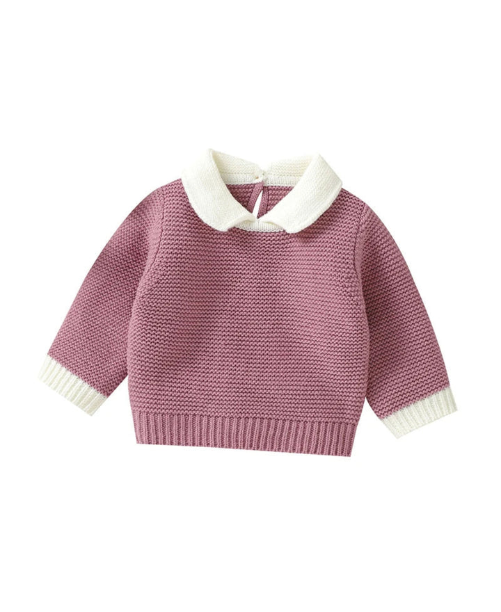 Pull enfant tricot col Claudine manches longues maille texturée