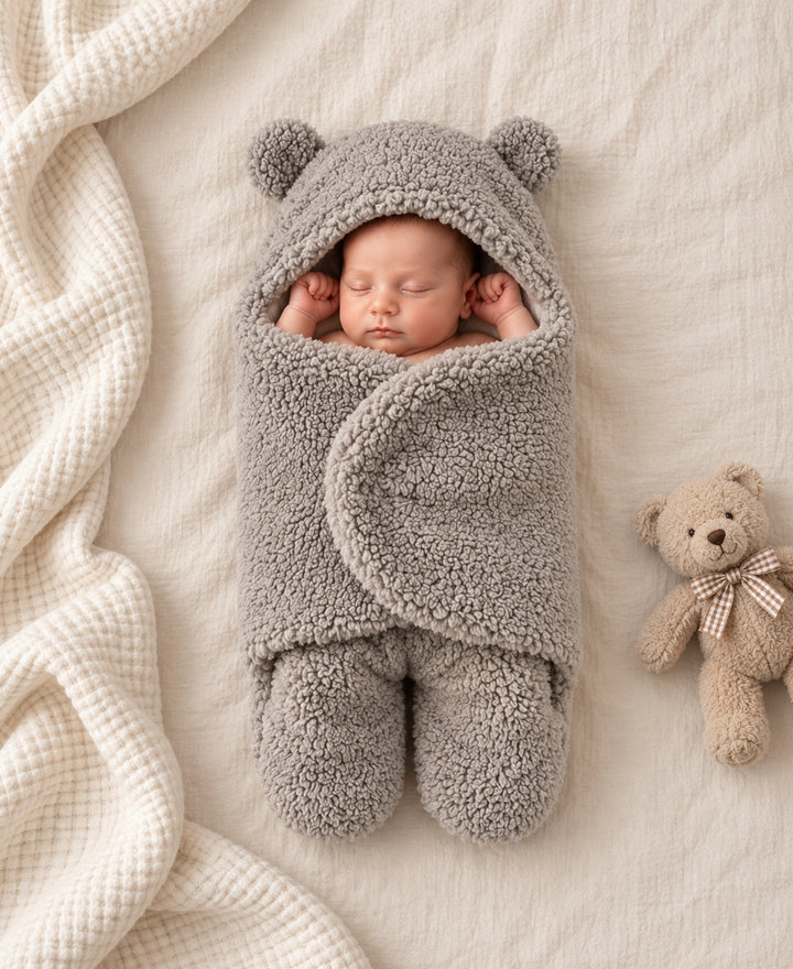 Nid d'ange bébé polaire couverture ourson hiver