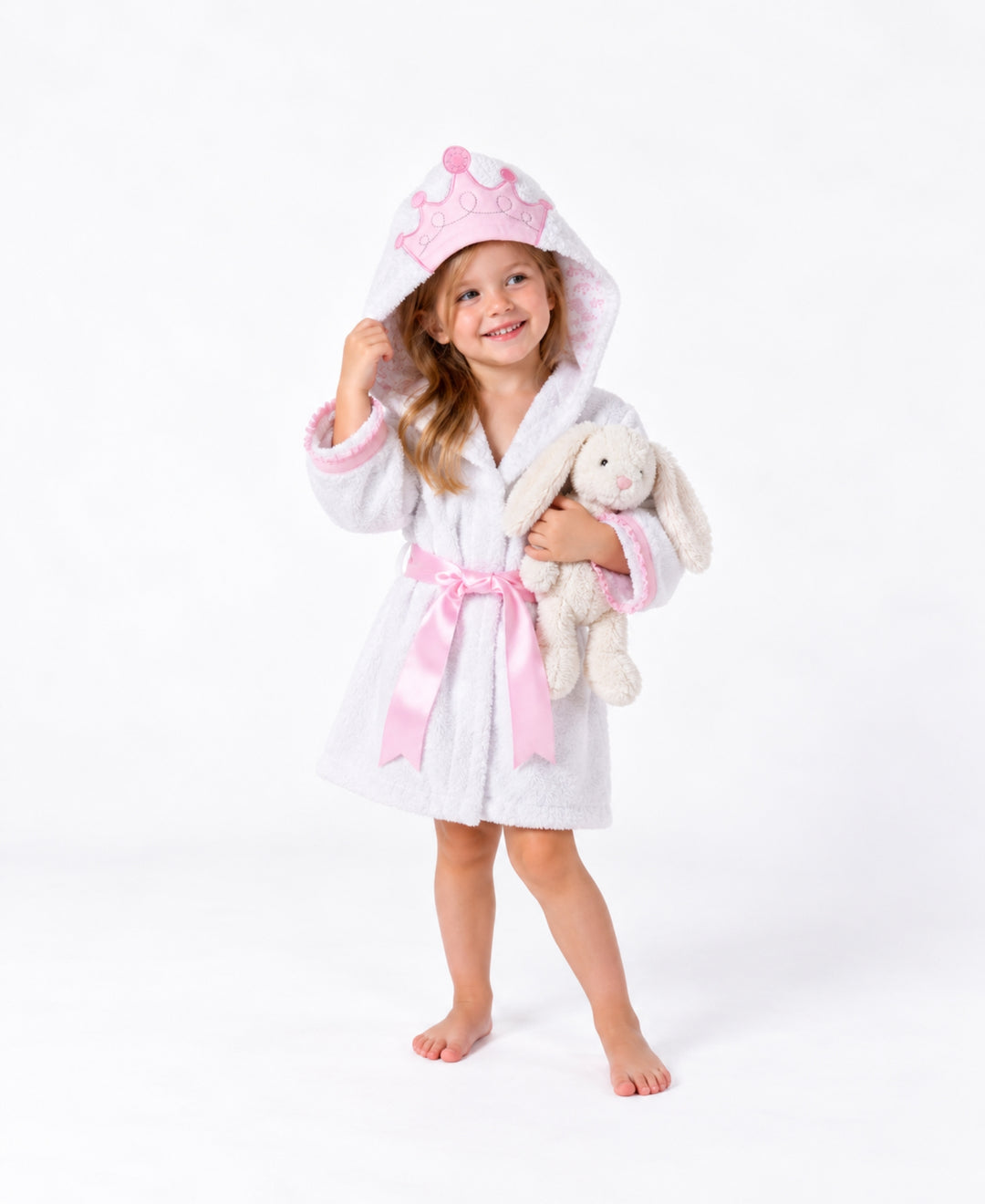 Peignoir enfant à capuche doux avec ceinture