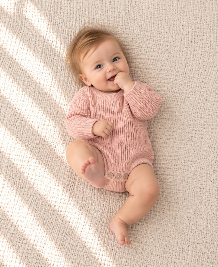 Body bébé en maille tricotée manches longues à boutons