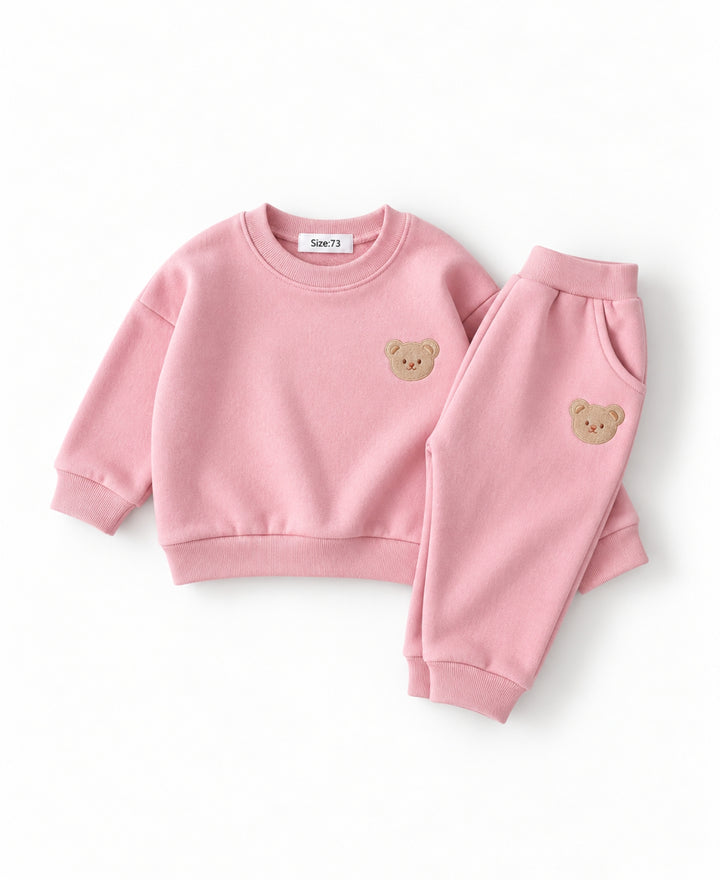 Ensemble bébé et enfant 2 pièces sweat pantalon motif ours