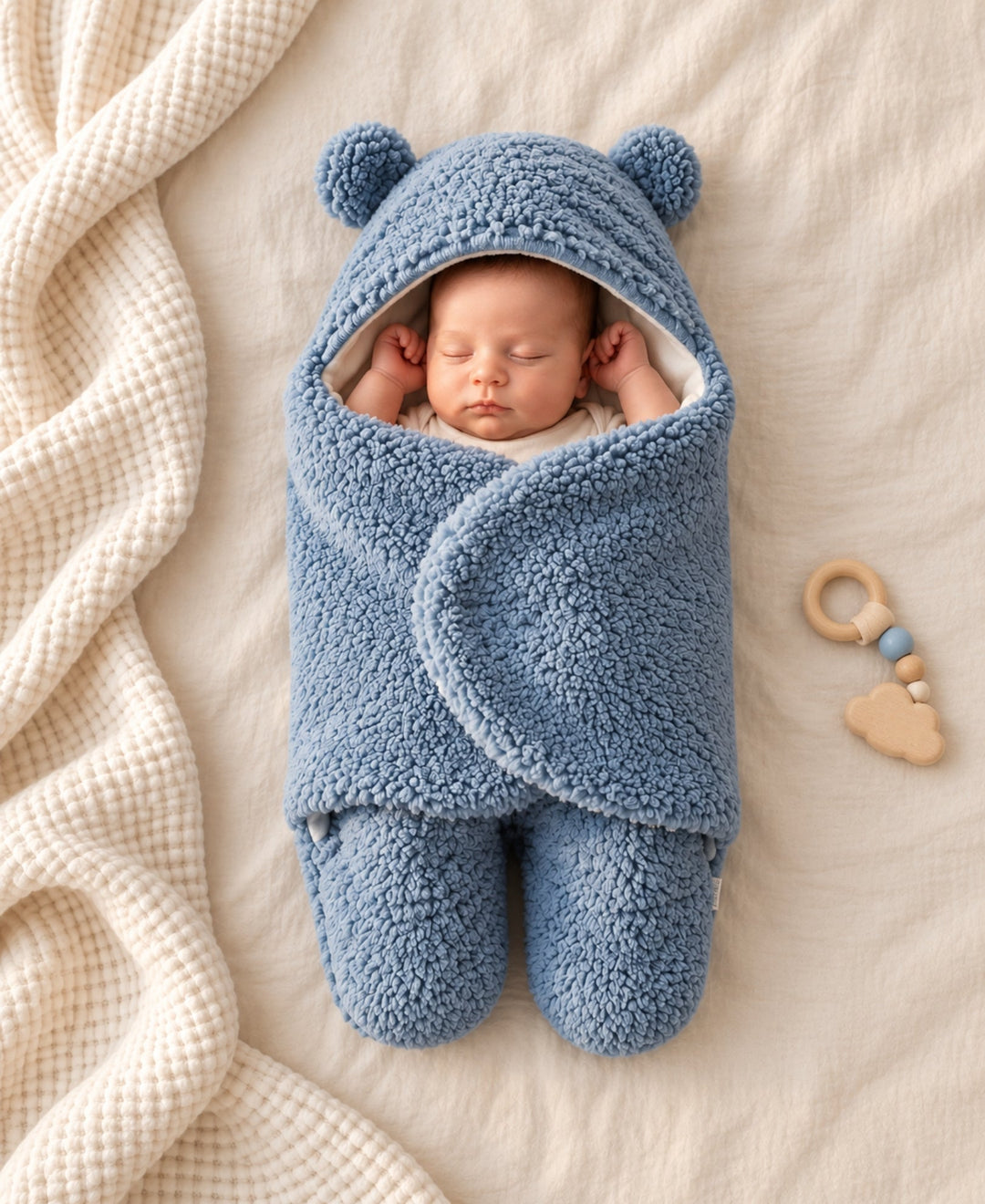 Nid d'ange bébé polaire couverture ourson hiver