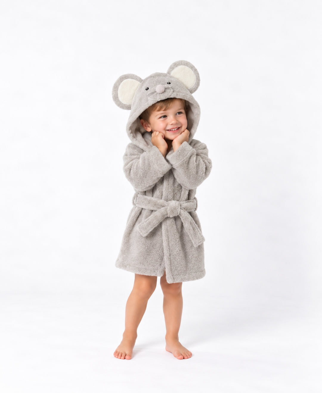 Peignoir enfant à capuche doux avec ceinture