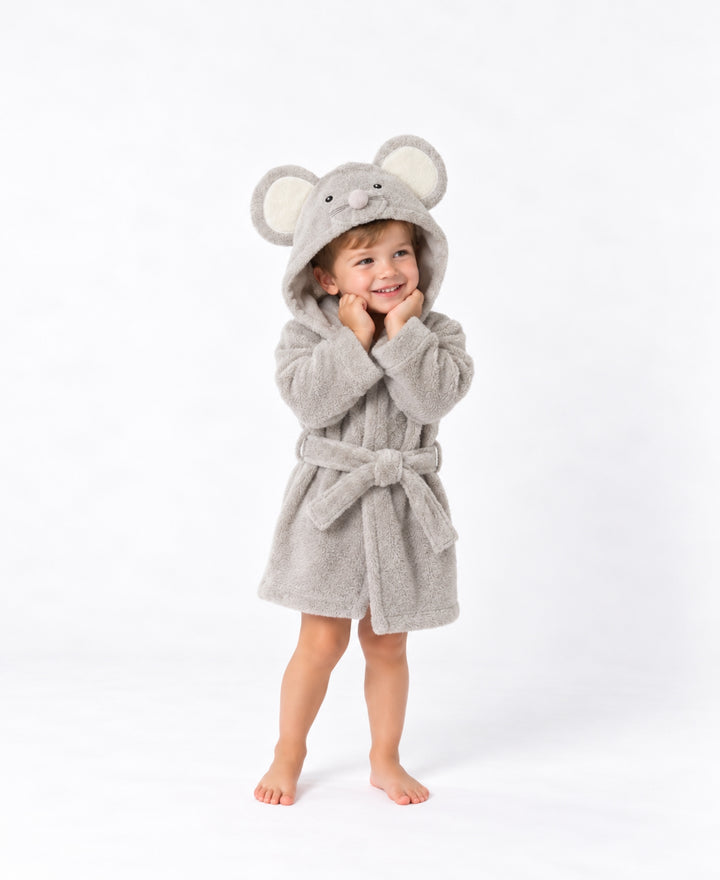 Peignoir enfant à capuche doux avec ceinture