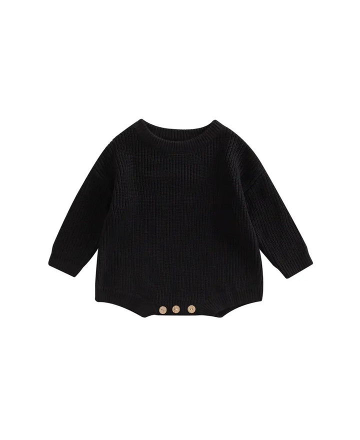 Body bébé en maille tricotée manches longues à boutons
