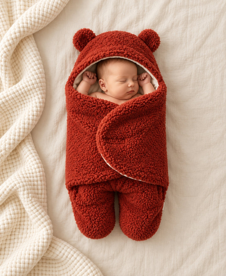 Nid d'ange bébé polaire couverture ourson hiver