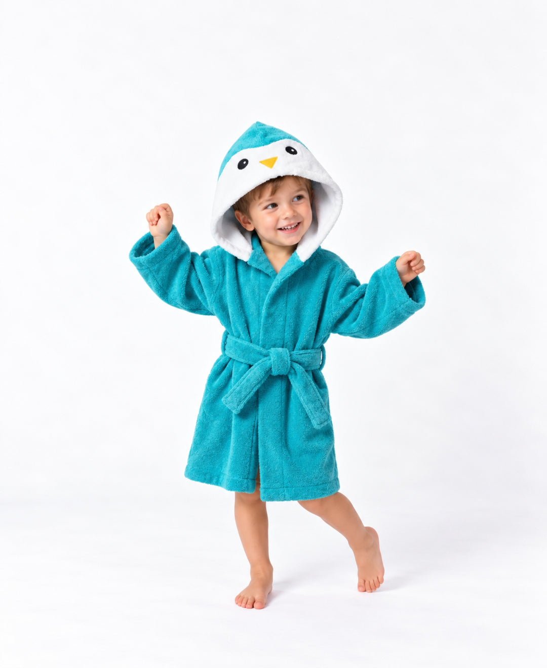 Peignoir enfant à capuche doux avec ceinture