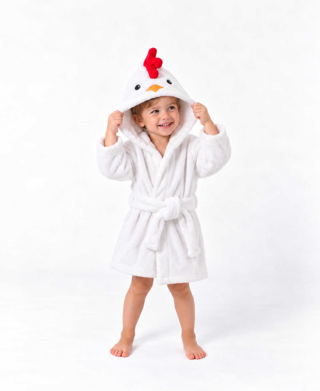 Peignoir enfant à capuche doux avec ceinture