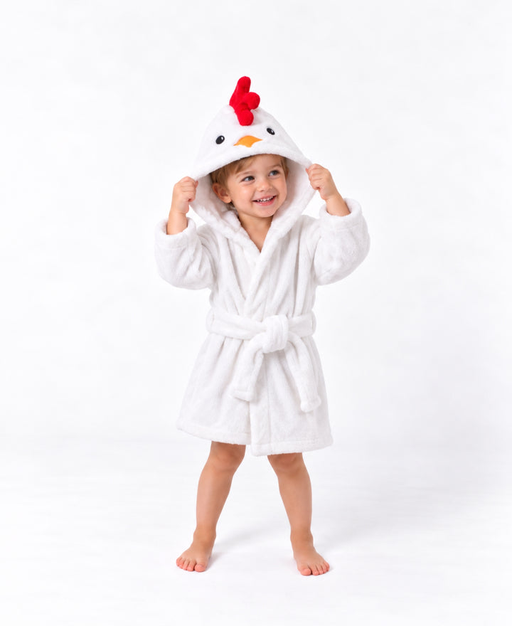 Peignoir enfant à capuche doux avec ceinture